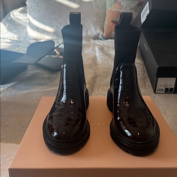 Loeffler Randall Croc-Embossed Boots - Picture 2 of 6